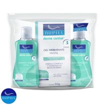 Kit Nupill Travel Derme Control Skin Care Sabonete Facial + Gel Hidratante + Loção Adstringente