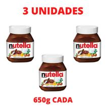 Kit Nutella Creme De Avelã Ferrero 650g - 3un