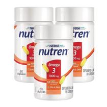 Kit Nutren Ômega 3 1000g Nestlé Com 3 Unidades De 60 Cápsulas Cada