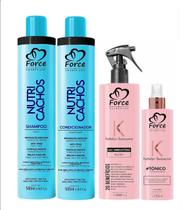 Kit Nutri Cachos Reparação Capilar Force Cosméticos 4 itens Kit Nutri Cachos Reparação Capilar Force Cosméticos 4 itens
