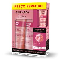 Kit Nutri Rosé Eudora Siàge - Shampoo 250ml, Condicionador 200ml e Leave-in 100ml