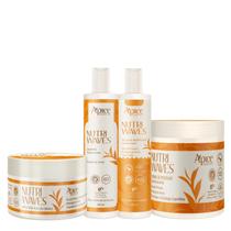 Kit Nutri Waves Creme de Pentear, Shampoo, Gel, Máscara - Apice Cachos Definidos, Hidratados e com Brilho Kit Nutri Waves Creme de Pentear, Shampoo, Gel, Máscara - Apice Cachos Definidos, Hidratados e com Brilho