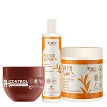 Kit Nutri Waves Creme Finalizador, Shampoo e Ph Control Definição, Brilho e Controle de Frizz Kit Nutri Waves Creme Finalizador, Shampoo e Ph Control Definição, Brilho e Controle de Frizz