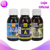 Kit Nutrição e Brilho Máximo NatuHair NatuVin A + Óleo de Argan + Óleo de Murumuru