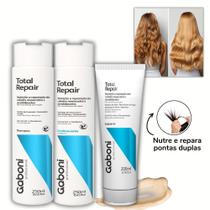 Kit Nutrição e Reparação Imediata Shampoo + Condicionador + Leave-in Termoprotetor com Filtro Solar Gaboni Kit Nutrição e Reparação Imediata Shampoo + Condicionador + Leave-in Termoprotetor com Filtro Solar Gaboni