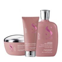 KIT NUTRIÇÃO Shampoo mascara e Leave-in ALFAPARF SEMI DI LINO MOISTURE