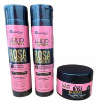 kit Nutritivo Rosa Mosqueta 3 ITENS(shampoo + condiciondor + Mascara) NATUFLORES
