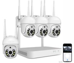 Kit Nvr 4 Câmeras Ip Wifi Speed Dome Full Hd 1080P Cftv