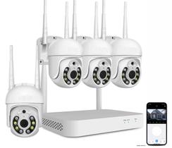 Kit NVR 4 Câmeras IP Wifi Speed Dome Full HD 1080p Visão Noturna CFTV