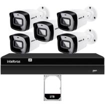 Kit Nvr Intelbras Nvd 1408P Poe HD 1T 5 Câmeras Ip Vipc Full
