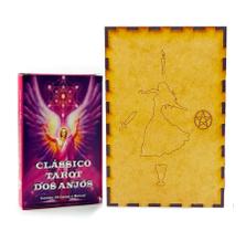 Kit O Clássico dos Anjos Tarô e Porta Tarô Caixa Madeira