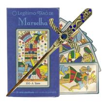 Kit O Legítimo Tarô Marselha 22 Cartas Plastific + Athame - Lua Mística - 100% Original - Loja Oficial