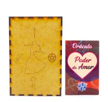 Kit O Oráculo Poder do Amor e Porta Tarô Caixa Madeira