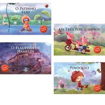 Kit: O Patinho Feio + Os Três Porquinhos + O Flautista De Hamelin + Pinóquio