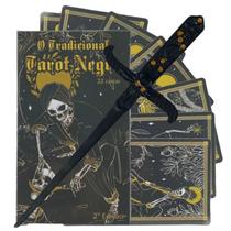 Kit O Tradicional Taro Negro 22 Cartas Plastific + Athame