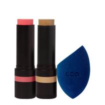 Kit Océane Edition Blush Cloudy Pink Stick Contorno Marrom Claro e Flat Blend Azul (3 produtos)