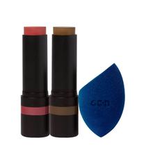 Kit Océane Edition Blush Pink Stick Contorno Marrom Médio e Flat Blend Azul (3 produtos)