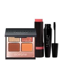 Kit Océane Edition Paleta Eyeshadow Glow Drama Lash e Blush Stick Cloudy Pink (3 produtos)