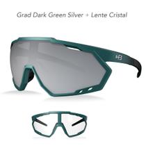 Kit Óculos de Grau Ciclismo HB + Clip-On Spin Verde C0585