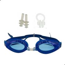 Kit Óculos de Natação Infantil Criança Com Narizeira e Protetores de Ouvido Treinos Piscina Praia Cores Sortidas