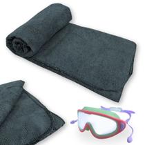 Kit Oculos de Natacao Protecao Uv/ Antiembacante Rosa + Toalha de Banho Microfibra Super Absorvente