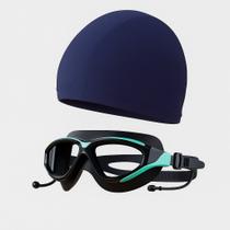 Kit óculos de natação+touca adulto-premium profissional-nero