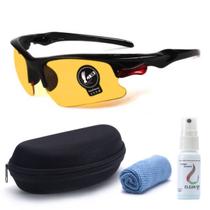 Kit Oculos De Sol Bike Ciclismo Esportivo Dirigir a Noite Com Estojo + Flanela + Spray de Limpeza