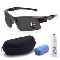 Kit Oculos De Sol Ciclismo Corrida Esporte C/ Estojo + Flanela + Spray de Limpeza