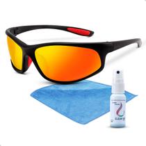 Kit Oculos De Sol Esportivo Masculino Spray Limpa Tela e Flanela