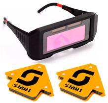 Kit Óculos De Solda Com Escurecimento Automático E Esquadros
