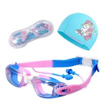 Kit Óculos e Touca de Natação Infantil Hero Band Coleção Cores