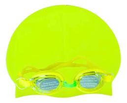 kit oculos e touca silicone natação infantil para menino e menina resistente à prova dágua lisa