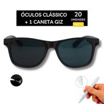 Kit Óculos Escuro MADU Clássico Quadrado WF Festa Balada Casamento Com Proteção UV400 Com Caneta Giz