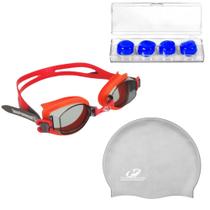 Kit Óculos Natação Vortex 2.0 + Touca Slim Hammerhead + Protetor de ouvido