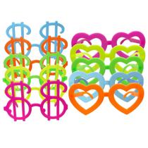 Kit Oculos Neon 10 Cifrão 10 Coração Festa Luz Negra Brilha Kit Oculos Neon 10 Cifrão 10 Coração Festa Luz Negra Brilha