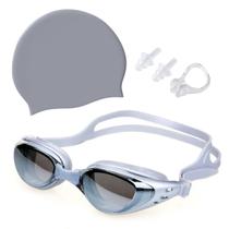 Kit Óculos Touca Silicone Protetor Nasal Aurícular Natação Profissional Hero Band