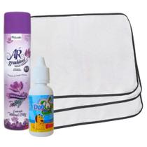 Kit Odorizador Flores Campestres 400ml + Educador Xixi Sim P/Pets 20ml + 6 Tapetes Higiênicos Pet