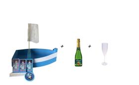 Kit Oferenda Iemanjá Barco 60Cm Cidra Taça Pente Espelho