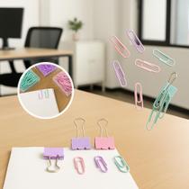 Kit Office Clips Binder Prendedores Papel