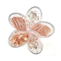 Kit Office Flor de Lotus Clips Percevejos Alfinetes Binder