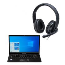 Kit Office - Notebook Legacy Book, com Windows 10 Home, Processador Intel Quad, 64GB 4GB 14,1 Pol + Microsoft 365 Personal e Headset Pro P2 -PH316K - Multilaser