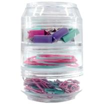 Kit office prendedores lata clipes/binder/alfinete/elástico colorido cl0020
