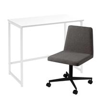 Kit Office Tampo e Base Branco Cadeira Chumbo 55x55x40 cm