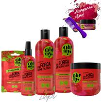 Kit Oh My! Era Força Que Me Faltava! Shampoo, Condicionador 500ml, Máscara 500gr, Finalizador 150ml e Dose 40gr