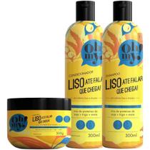 Kit Oh My! Liso Até Falar Chega! Shampoo Condicionador e Máscara 300g