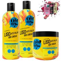 Kit Oh My Liso Até Falar Que Chega 500ml 3 Itens Kit Oh My Liso Até Falar Que Chega 500ml 3 Itens