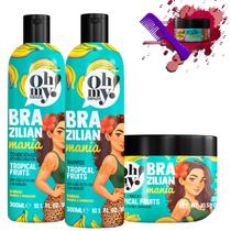 Kit Oh My! Sh Cond Másc 300 Tropical Fruits Brazilian Mania