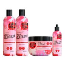Kit Oh My Shampoo Cond Masc + Finalizador Vem de Glicólico!