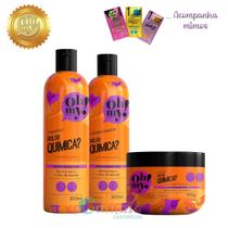 Kit Oh My Shampoo Condic. Máscara Rolou Química Vegano 300Ml