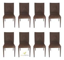 Kit oito cadeiras rattan marrom - Top Chairs
